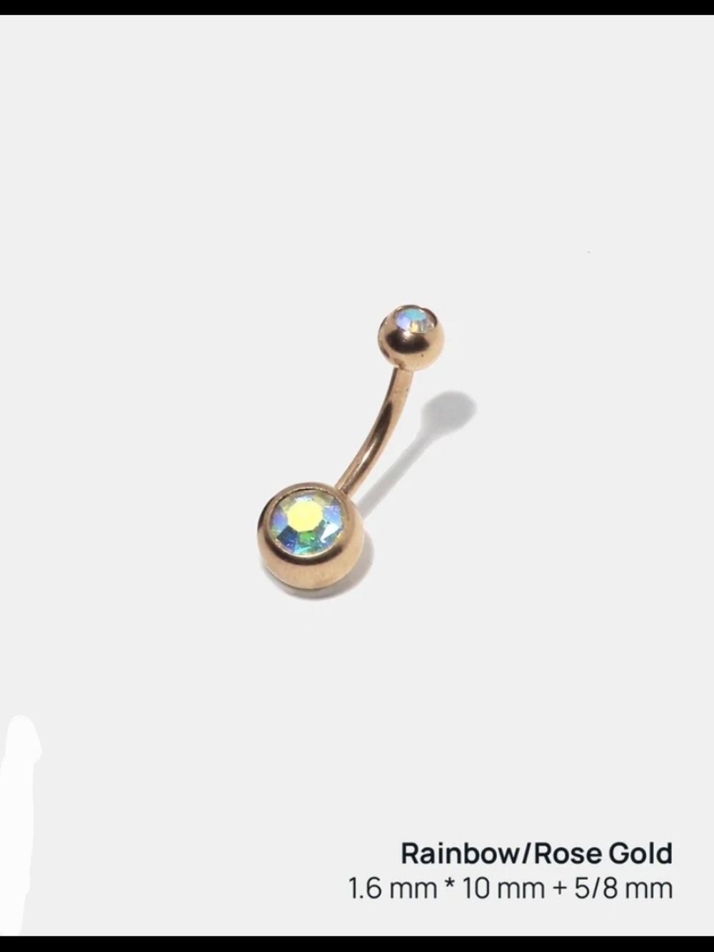 Rose Gold Rainbow Navel Ring - Women Jewelry